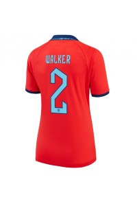 Englanti Kyle Walker #2 Jalkapallovaatteet Naisten Vieraspaita MM-kisat 2022 Lyhythihainen